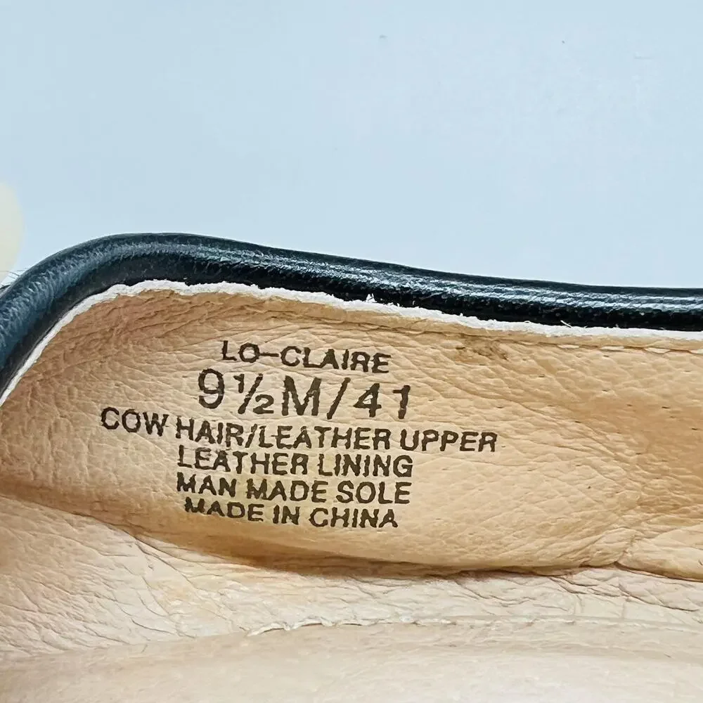 Louise Et Cie Shoes Womens 9.5 Brown Leopard Cow Hair Lo-Claire Flats Zip Ankle